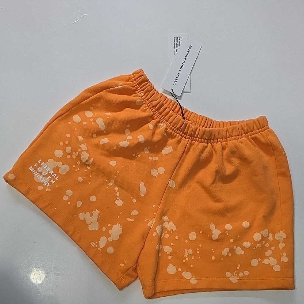 NWT LIBERTY YOUTH MINISTRY 100% Cotton Splatter Shorts